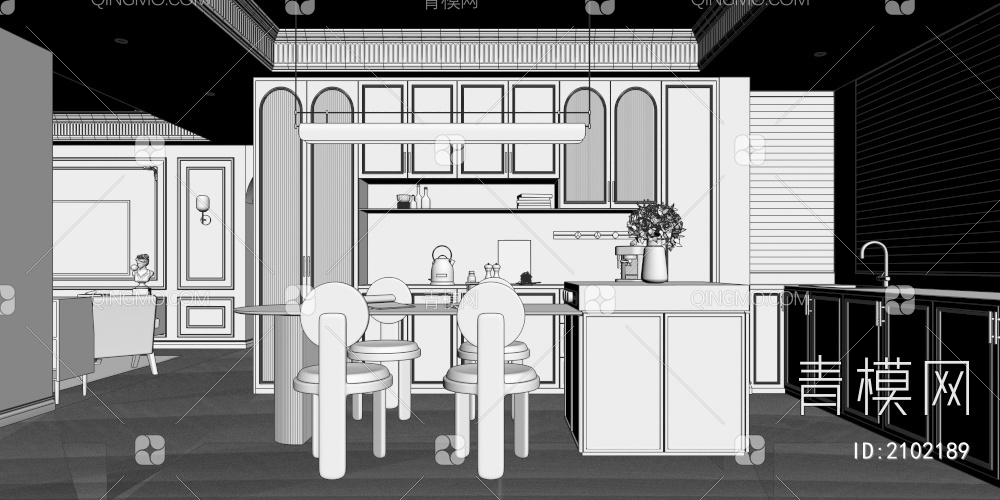 餐厅3D模型下载【ID:2102189】
