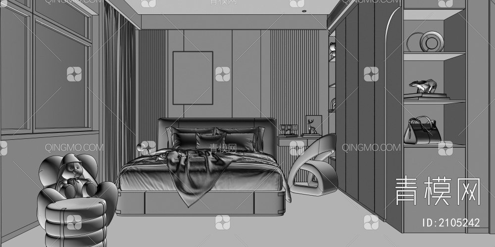 房间，卧室3D模型下载【ID:2105242】