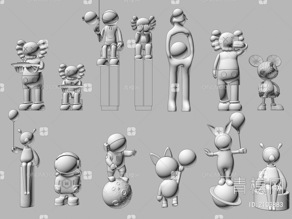 雕塑 玩偶 手办 公仔摆件3D模型下载【ID:2103883】