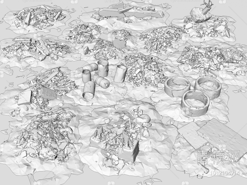 废墟石头3D模型下载【ID:2104914】