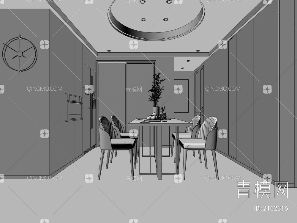 客餐厅3D模型下载【ID:2102316】