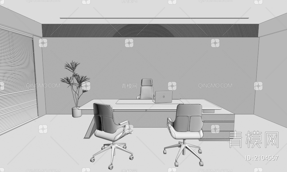 办公桌椅组合 经理办公桌 老板台 办公椅子 办公桌 老板台 班台3D模型下载【ID:2104567】