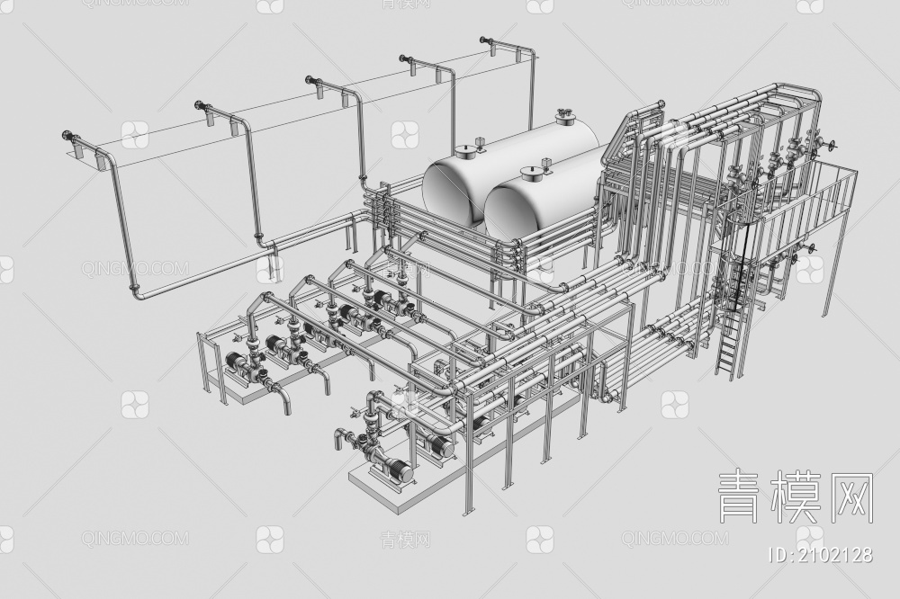 工厂管道 下水管 工业设备3D模型下载【ID:2102128】