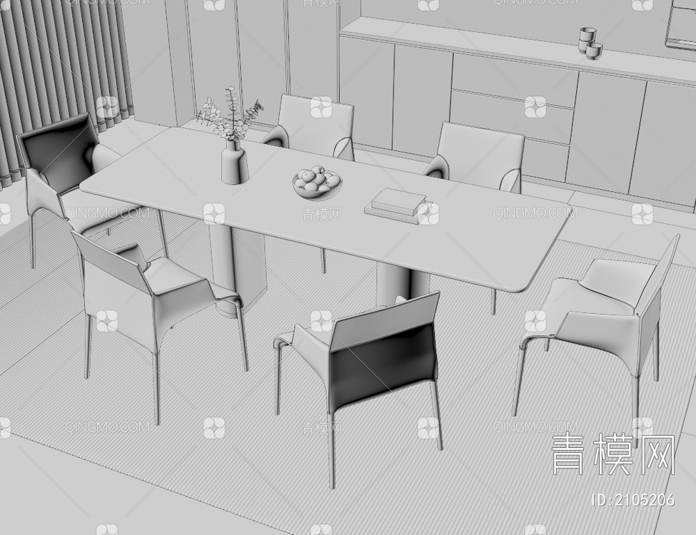 餐桌椅3D模型下载【ID:2105206】
