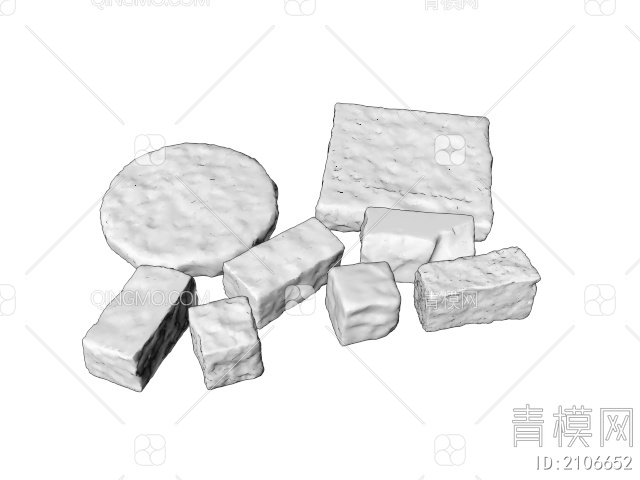 石头_砖块_花岗岩3D模型下载【ID:2106652】