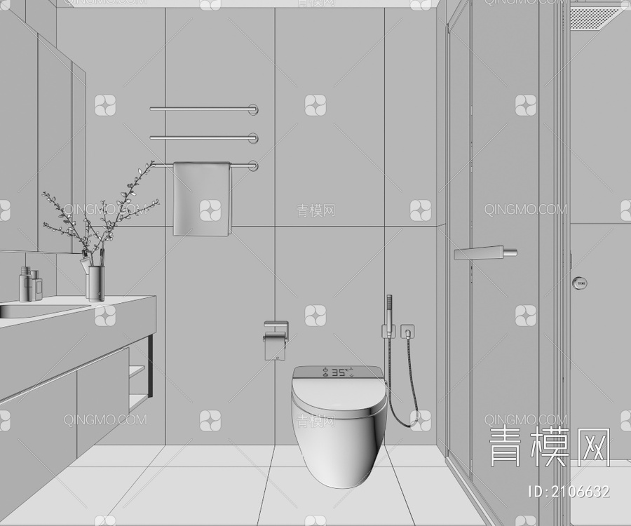 家居卫生间3D模型下载【ID:2106632】