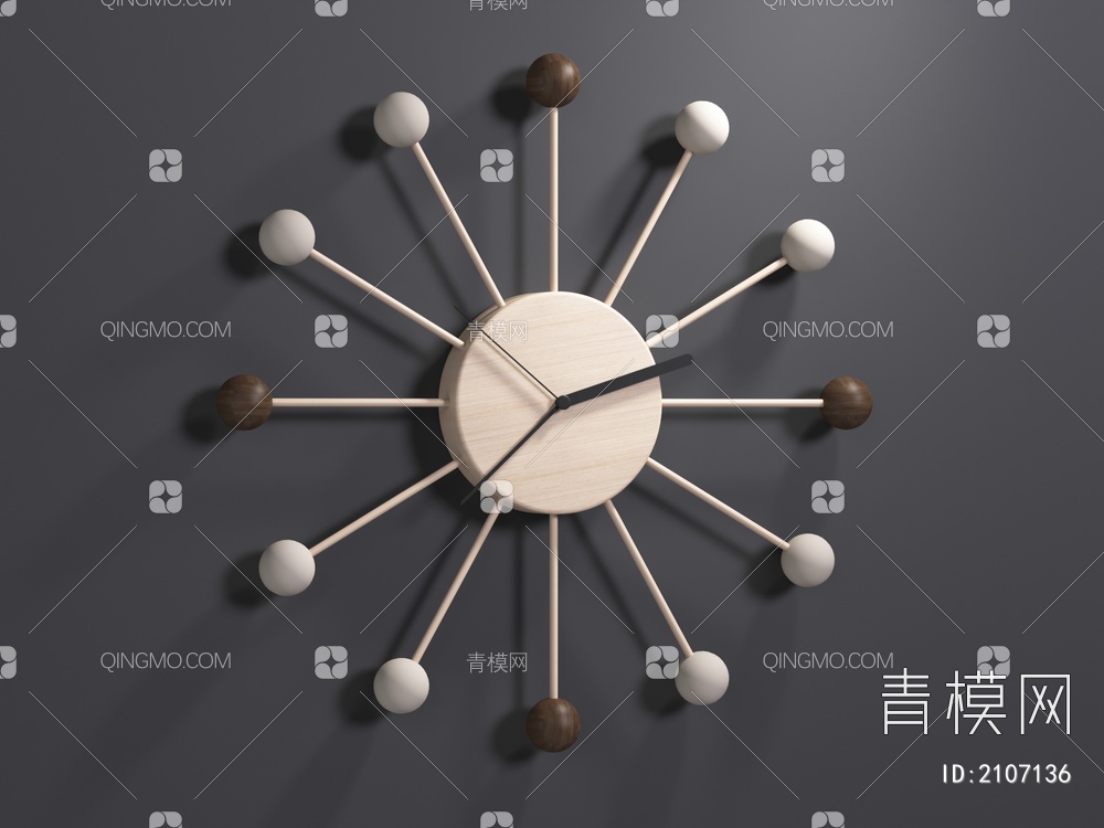 时钟，挂钟，墙钟，墙面装饰3D模型下载【ID:2107136】