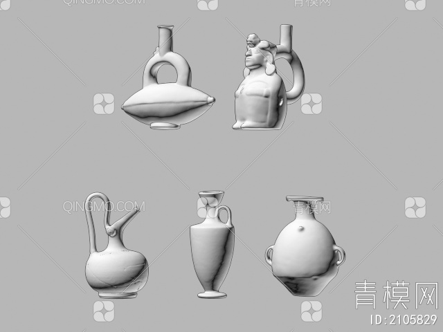 陶瓷器皿摆件3D模型下载【ID:2105829】