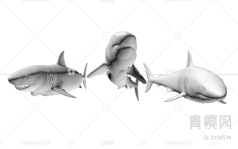 鲨鱼3D模型下载【ID:2104574】