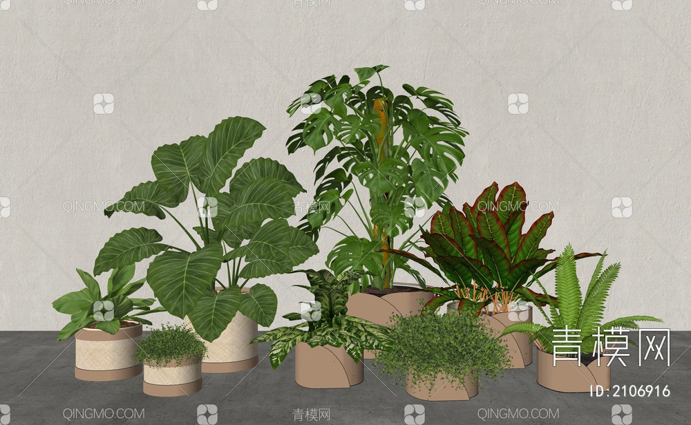 室内植物盆栽盆景SU模型下载【ID:2106916】