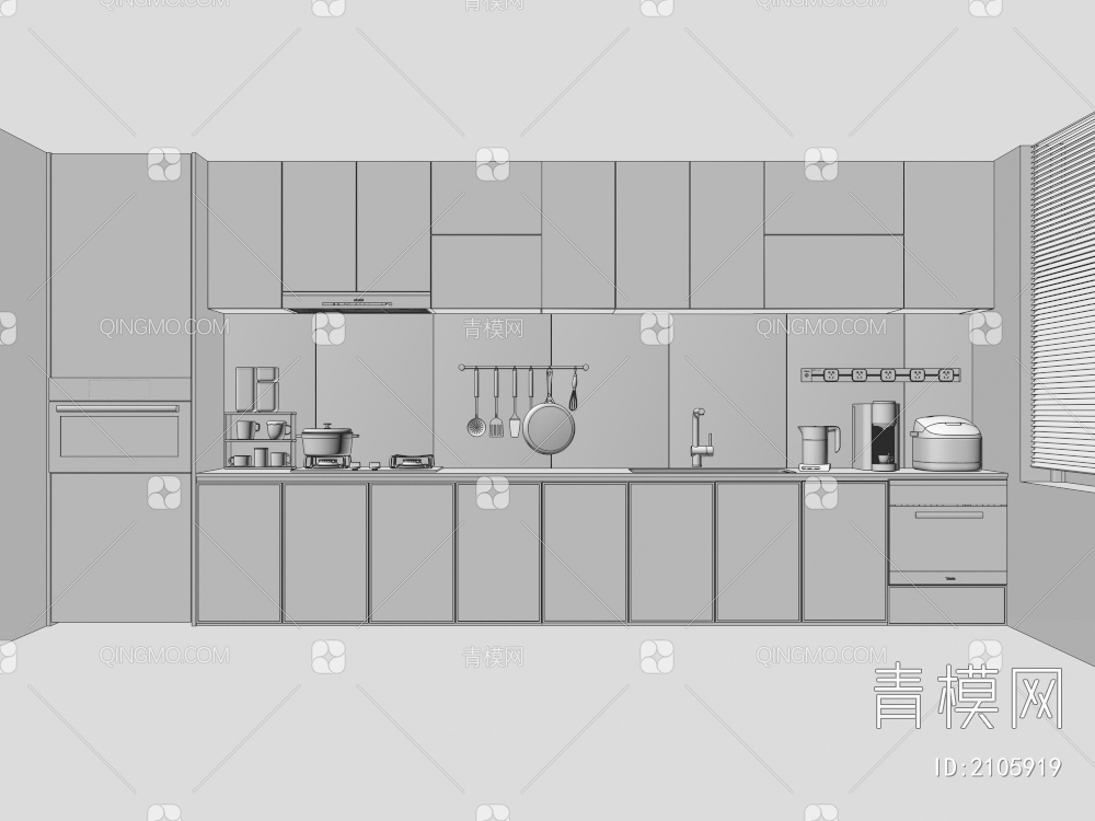 新古风厨房用品3D模型下载【ID:2105919】