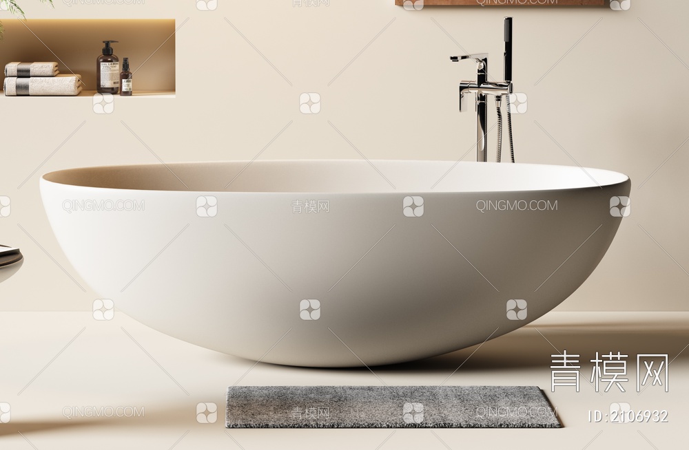 浴缸 浴盆 一体式浴缸 独立浴缸3D模型下载【ID:2106932】