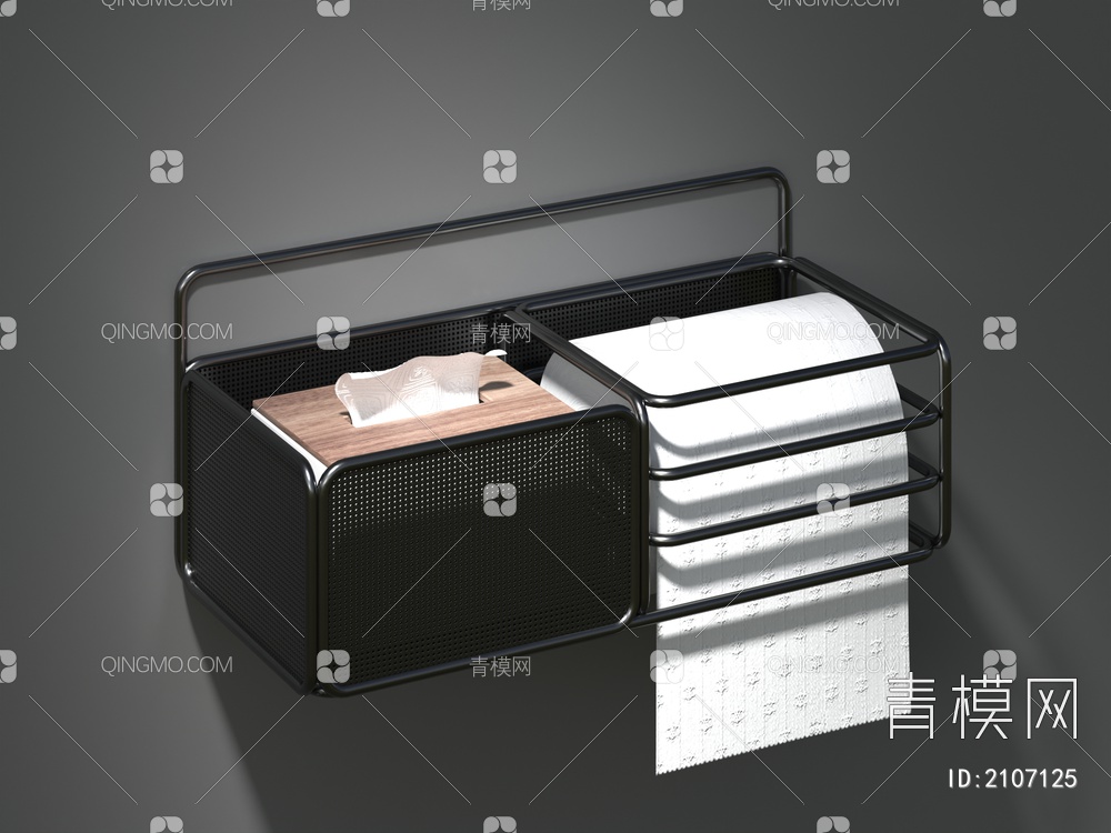 纸巾架，卷纸架，卫浴五金3D模型下载【ID:2107125】