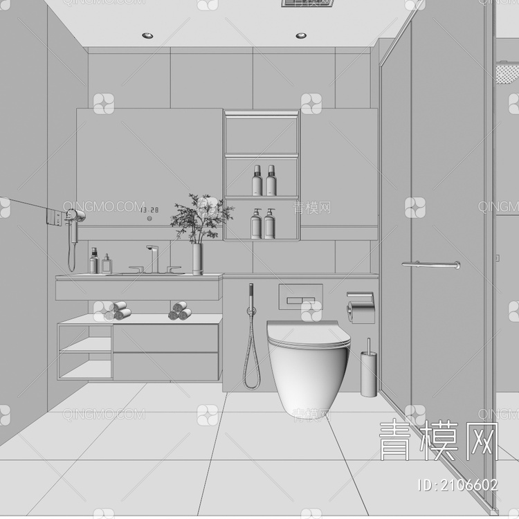 家居卫生间3D模型下载【ID:2106602】