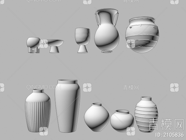 陶瓷器皿摆件3D模型下载【ID:2105836】