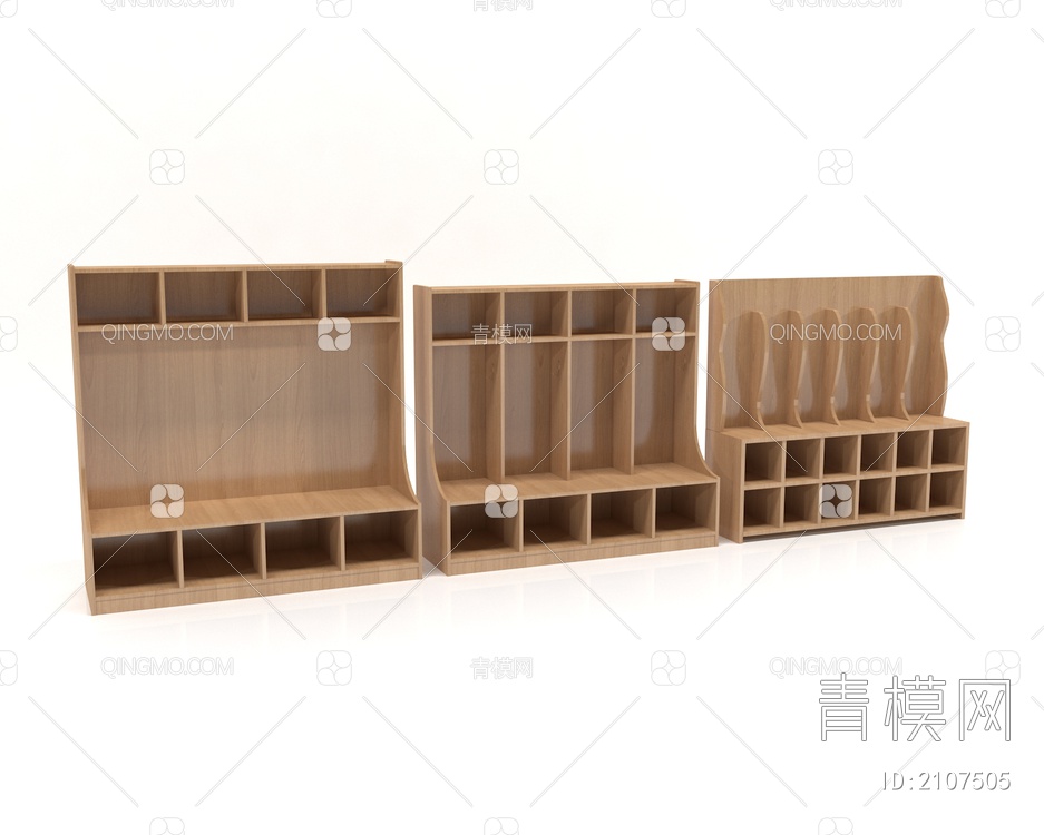 儿童书架 书柜 矮柜3D模型下载【ID:2107505】