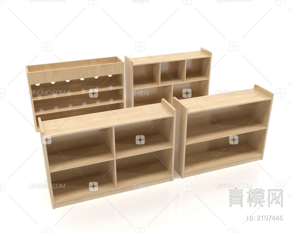 儿童书架 书柜 矮柜3D模型下载【ID:2107446】