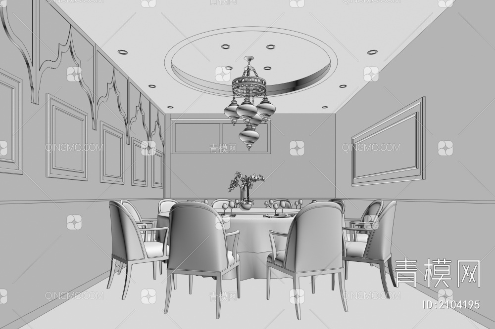 包间 名族餐厅  特色餐厅3D模型下载【ID:2104195】