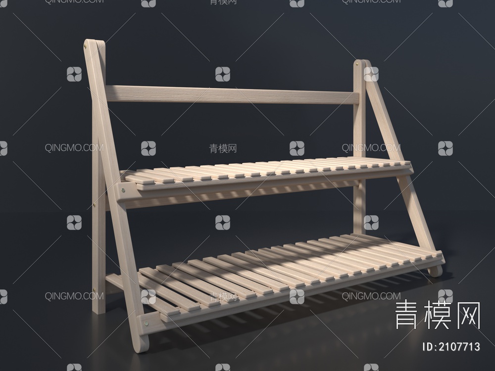 实木柜架，鞋架，桌面架3D模型下载【ID:2107713】