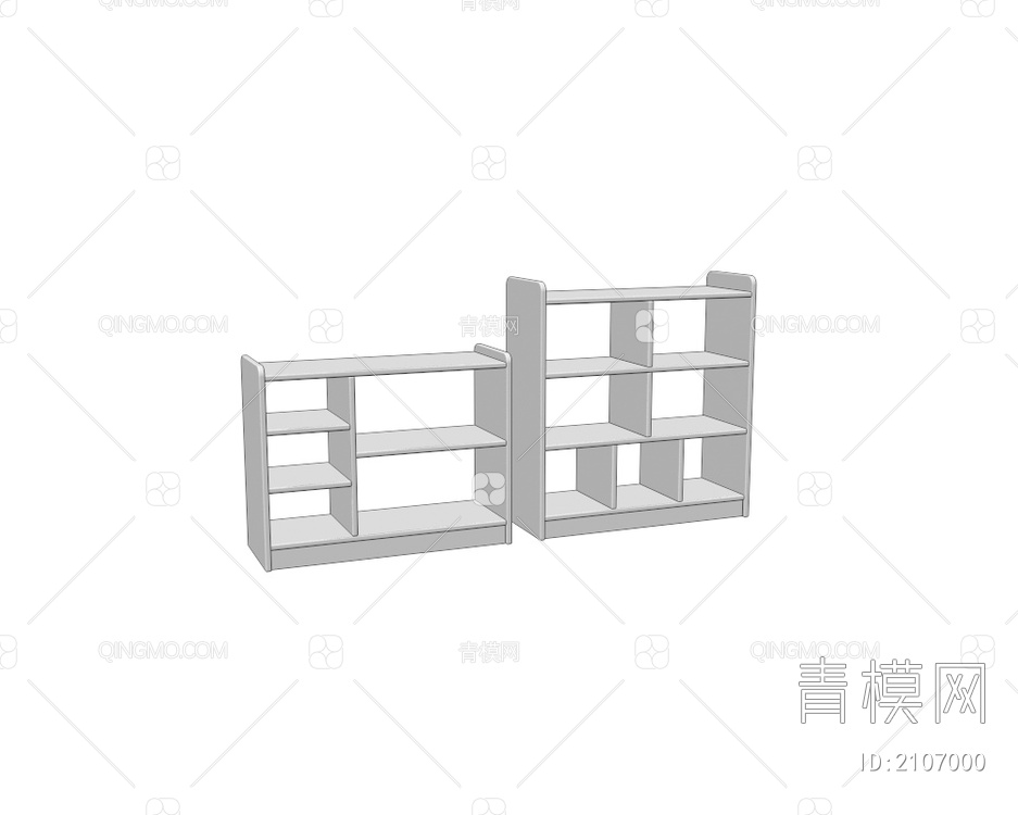 书柜 书架 矮柜3D模型下载【ID:2107000】