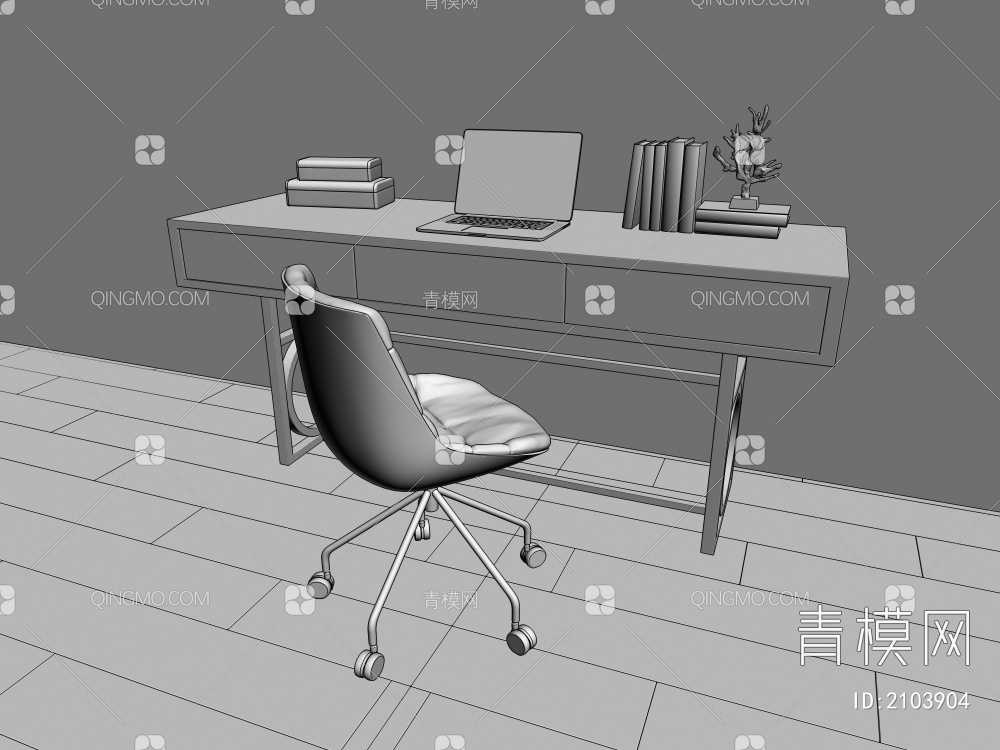 书桌椅组合3D模型下载【ID:2103904】