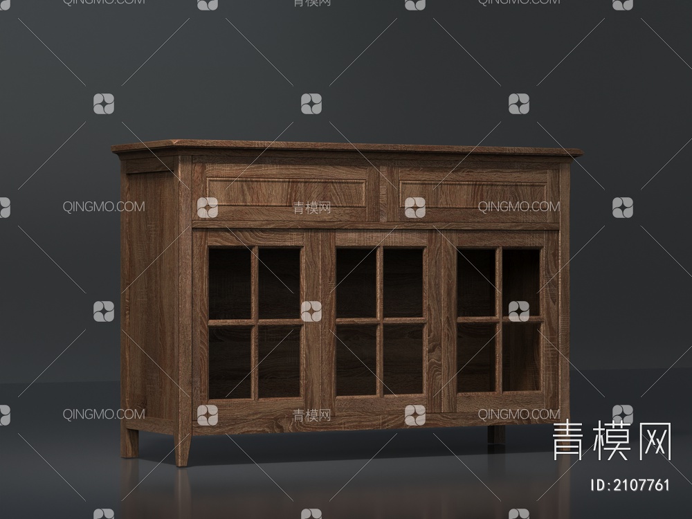 玄关柜，柜架，边柜，实木家具3D模型下载【ID:2107761】