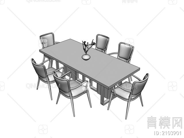 餐桌椅组合3D模型下载【ID:2103901】