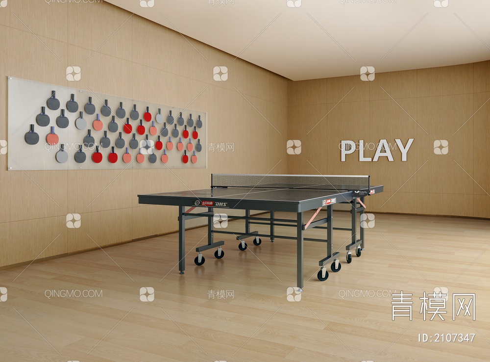 乒乓球室SU模型下载【ID:2107347】