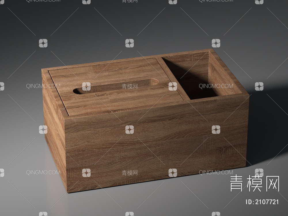 抽纸盒，纸巾盒，实木纸巾盒，陈设，摆件，装饰3D模型下载【ID:2107721】