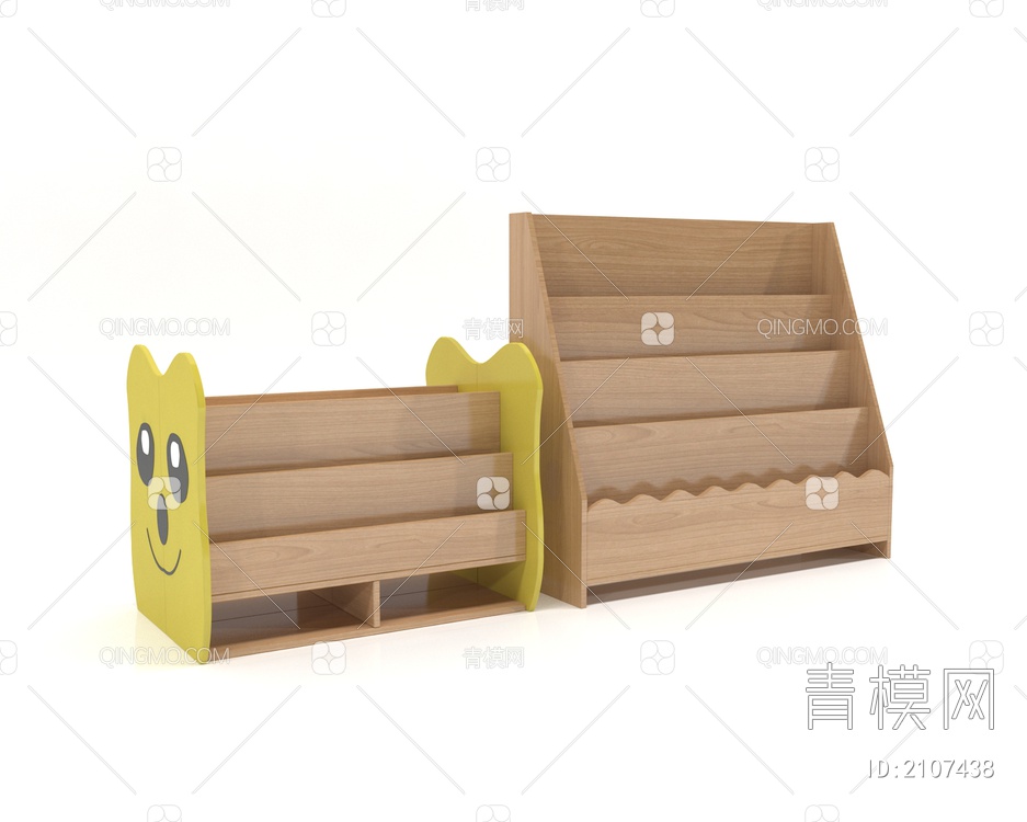 儿童书架 书柜 矮柜3D模型下载【ID:2107438】