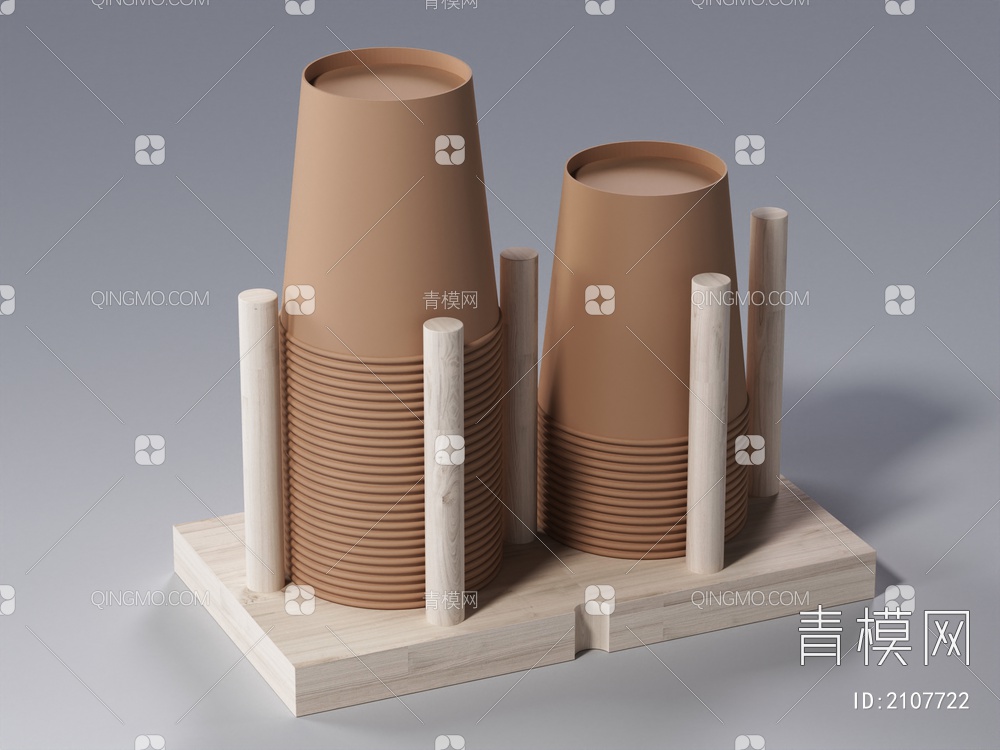 纸杯架，杯架，陈设，摆件3D模型下载【ID:2107722】