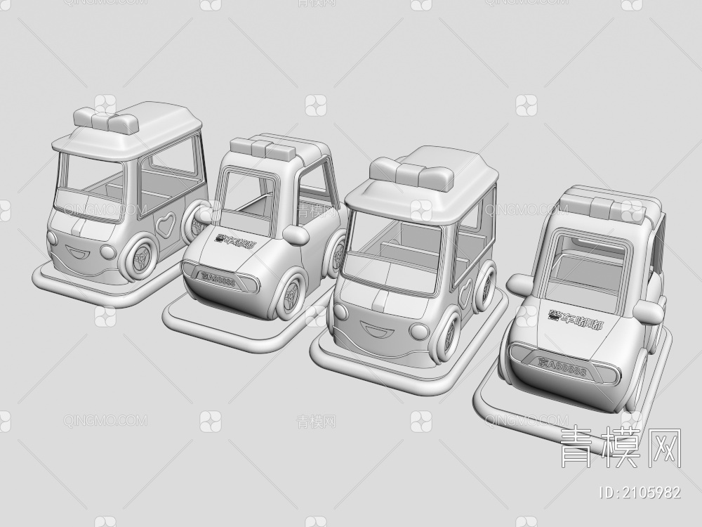 广场车 摇摇车 观光车 玩具车3D模型下载【ID:2105982】