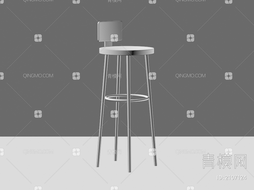 单椅，椅子，高脚椅，吧台椅，家具3D模型下载【ID:2107124】