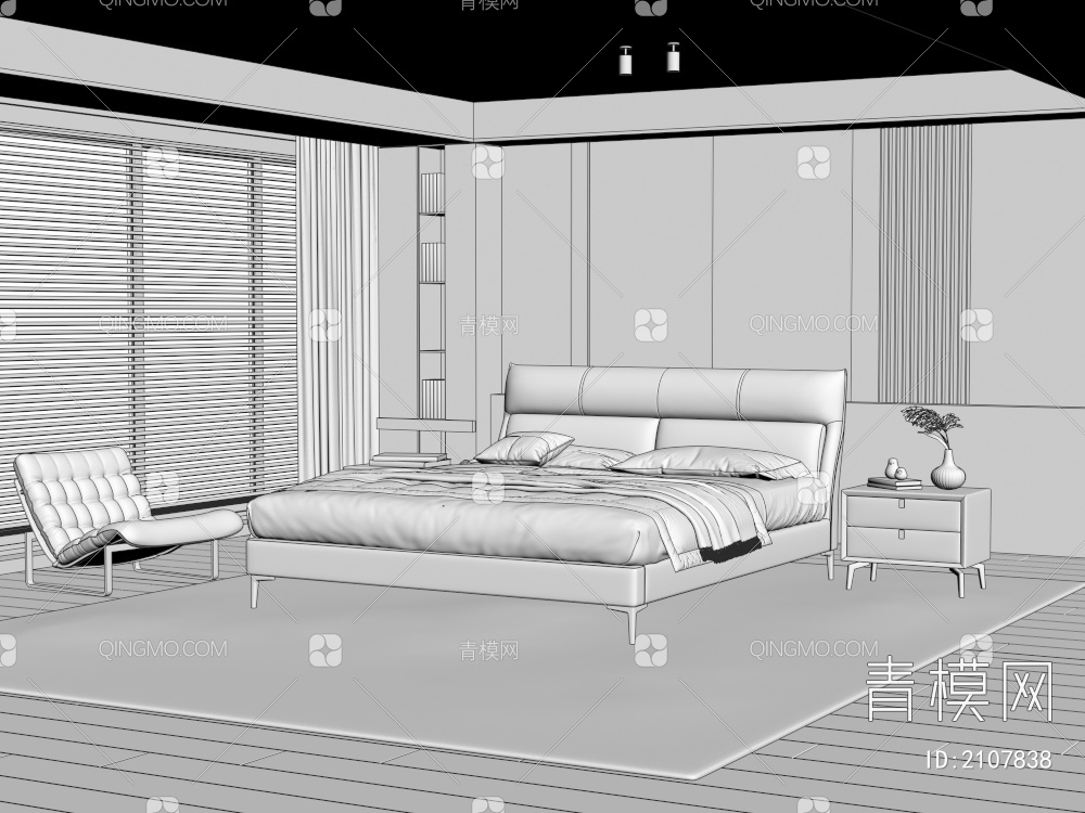 家居卧室3D模型下载【ID:2107838】