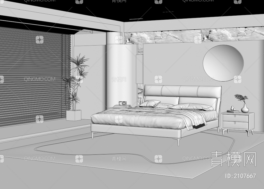 家居卧室3D模型下载【ID:2107667】