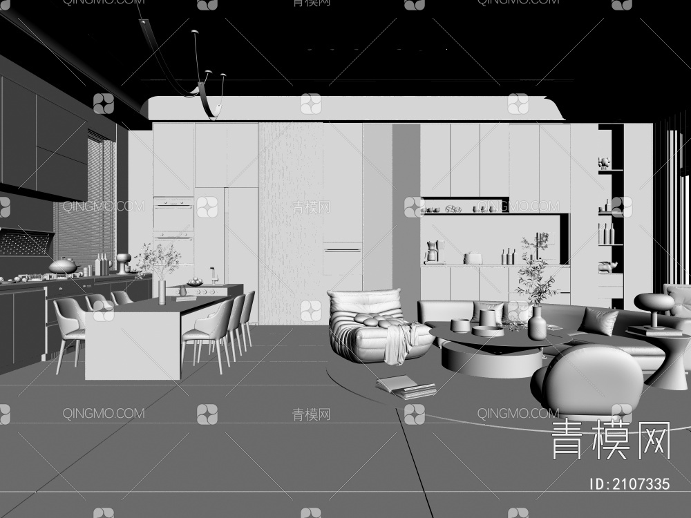客餐厅3D模型下载【ID:2107335】