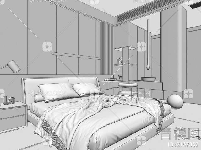 卧室，主卧3D模型下载【ID:2107352】