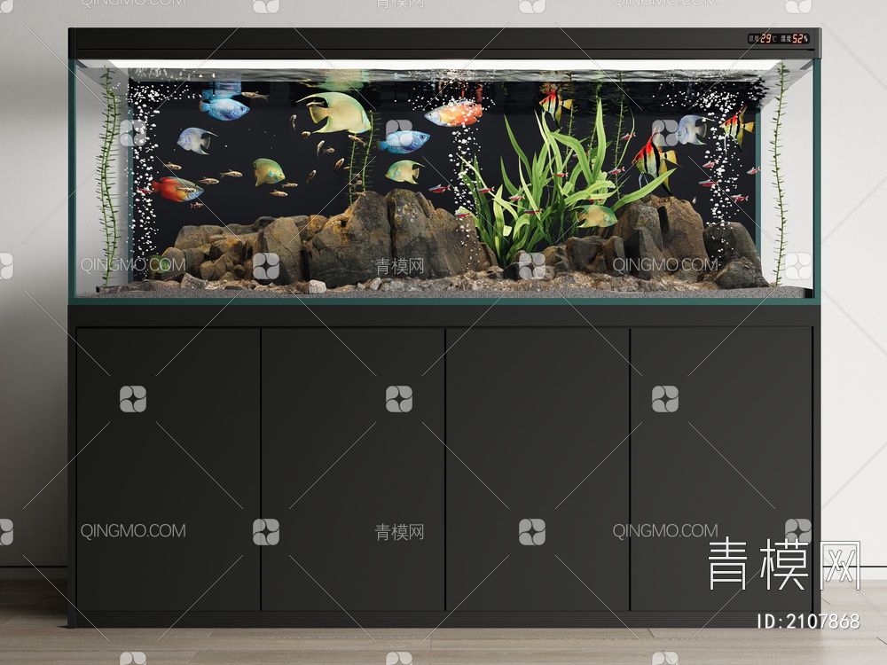 鱼缸溪流缸原生缸水族箱观赏鱼3D模型下载【ID:2107868】