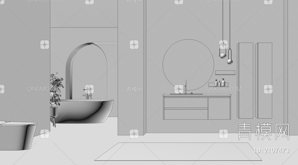 卫生间 卫浴3D模型下载【ID:2107473】