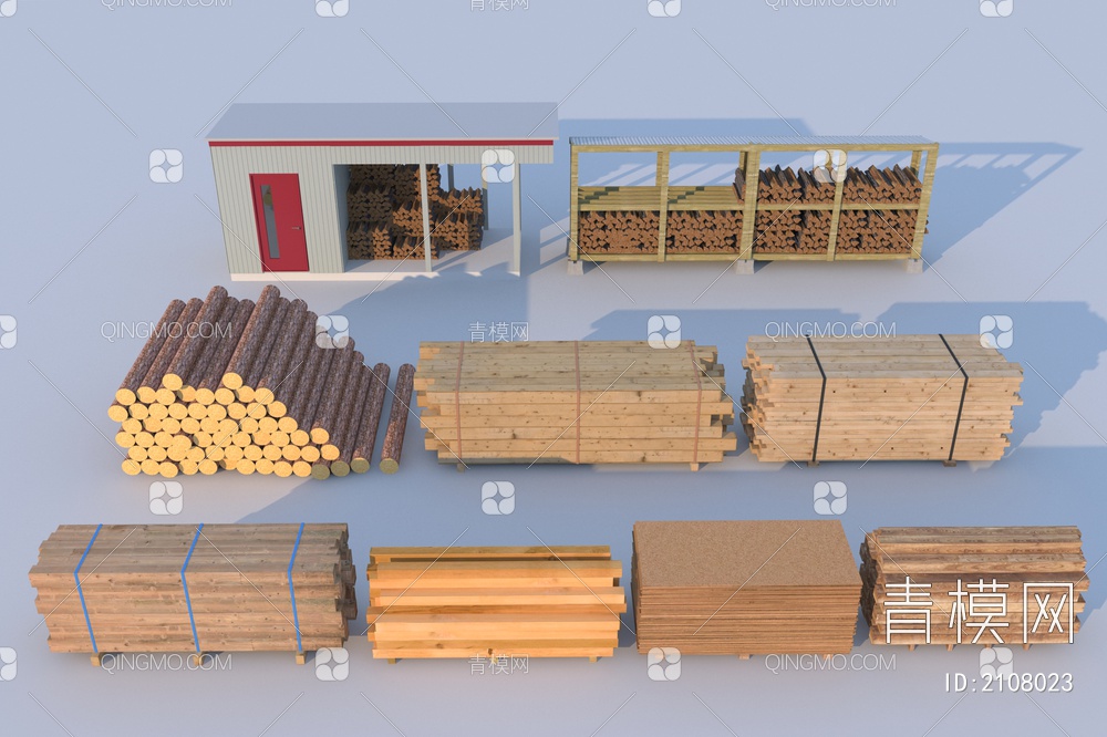 木材木杆3D模型下载【ID:2108023】