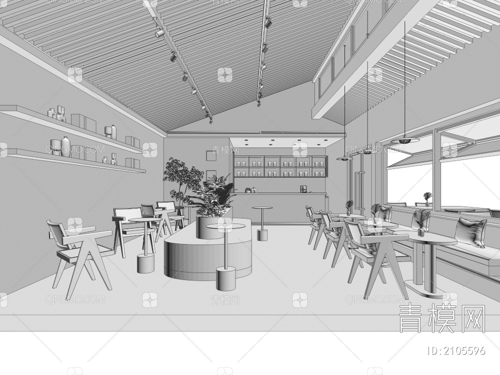乡村咖啡厅3D模型下载【ID:2117619】
