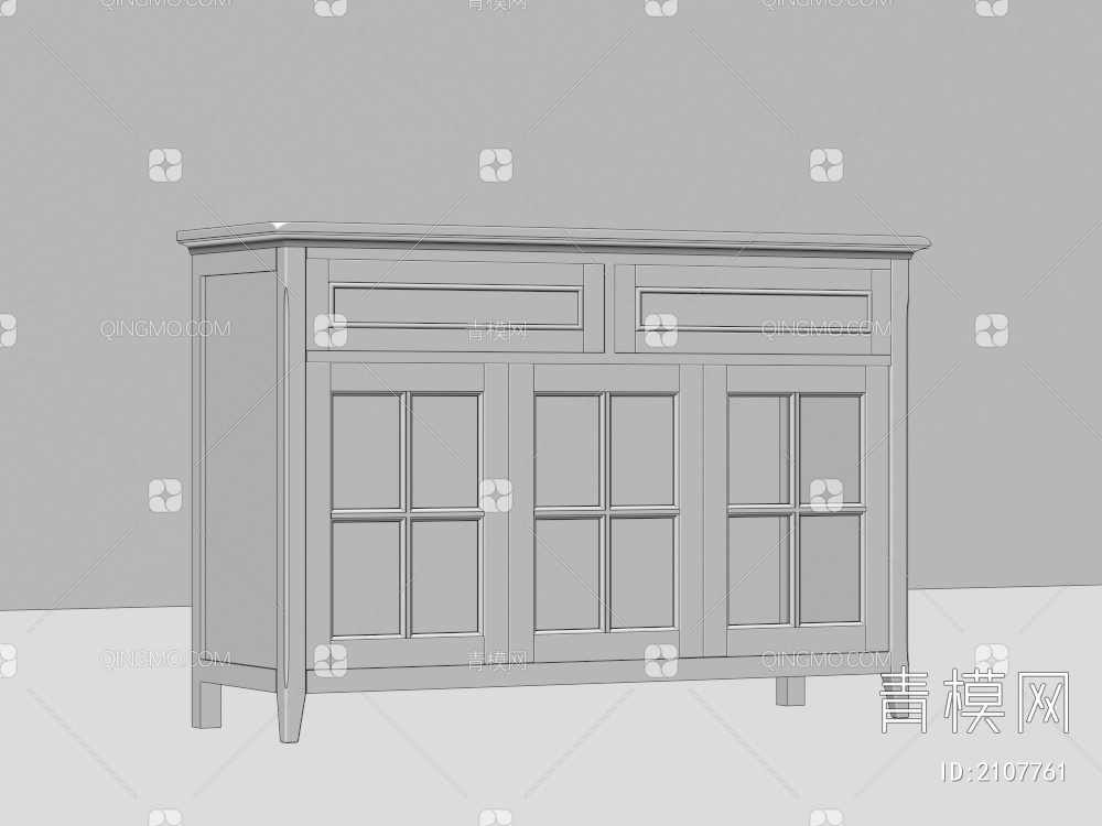 玄关柜，柜架，边柜，实木家具3D模型下载【ID:2107761】