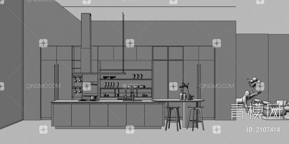 厨房3D模型下载【ID:2107414】