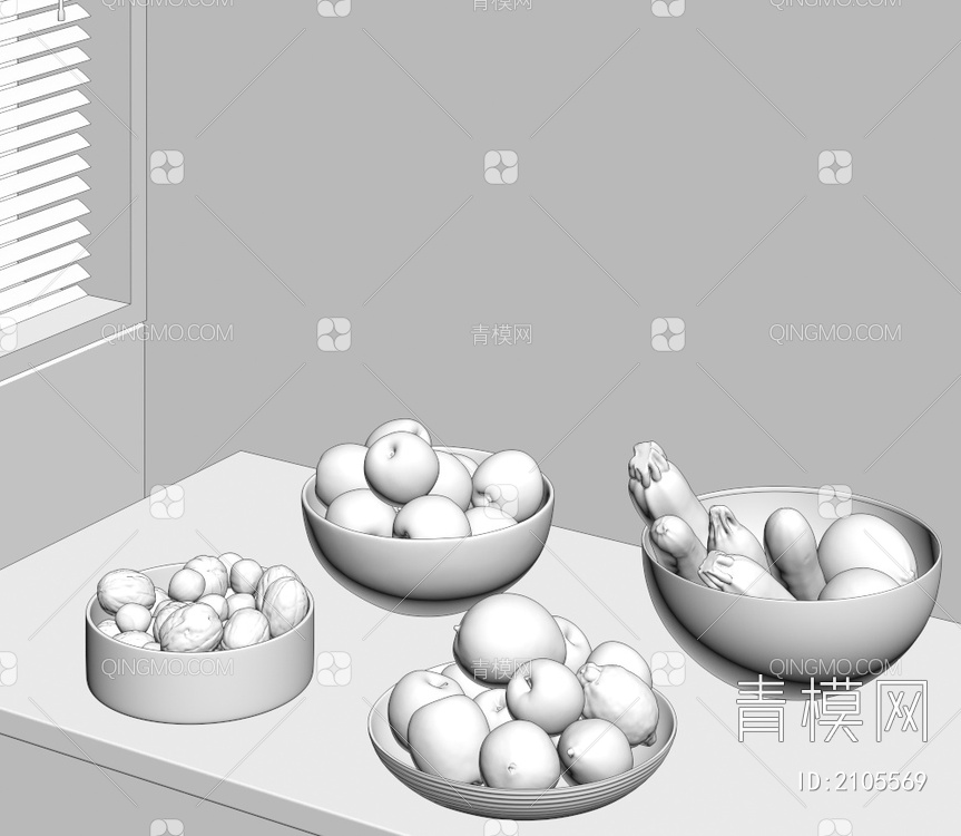 水果 蔬菜3D模型下载【ID:2105569】