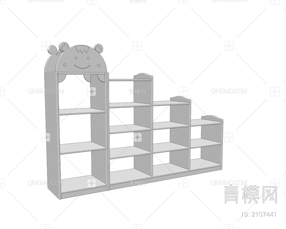 儿童书架 书柜 矮柜3D模型下载【ID:2107441】