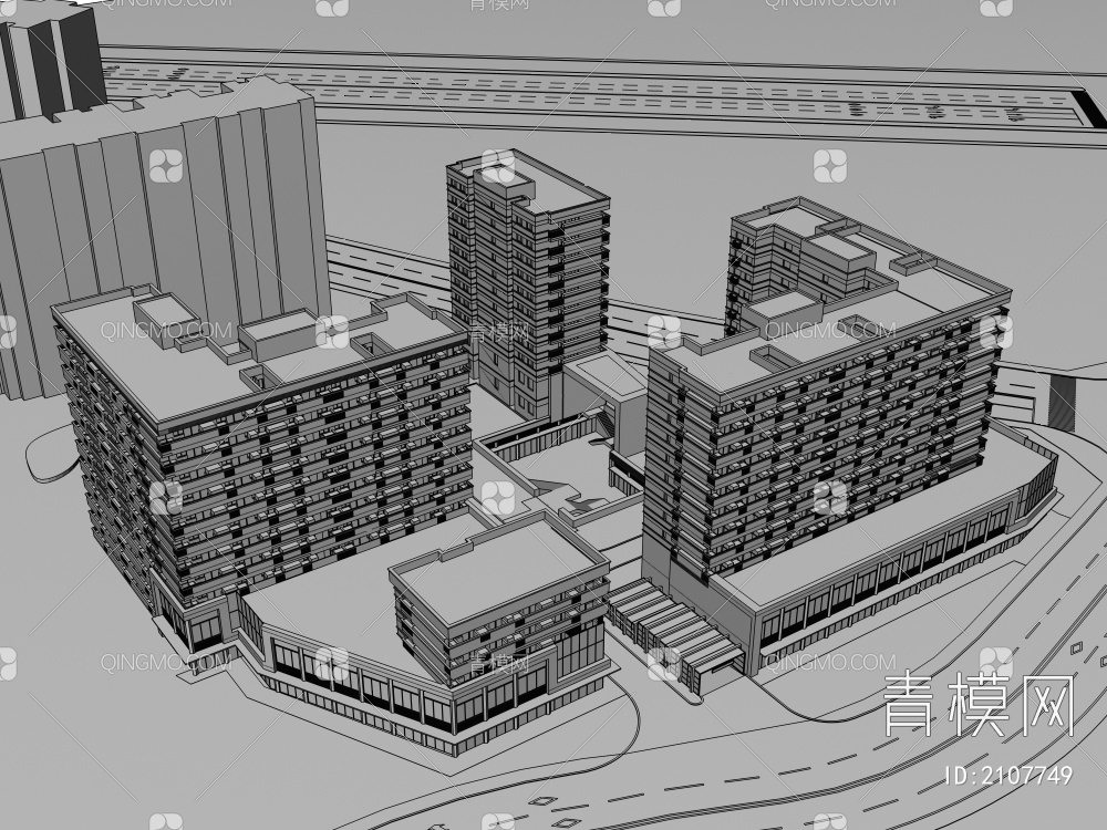 公共建筑 商业 公寓3D模型下载【ID:2107749】