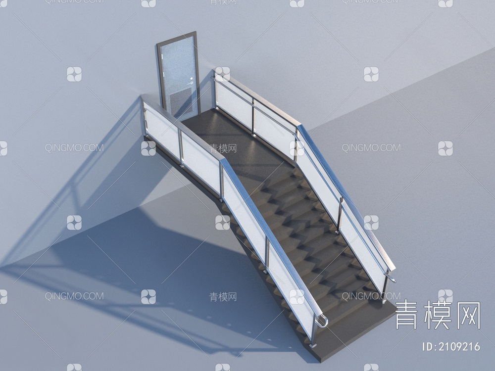 户外钢架楼梯SU模型下载【ID:2109216】