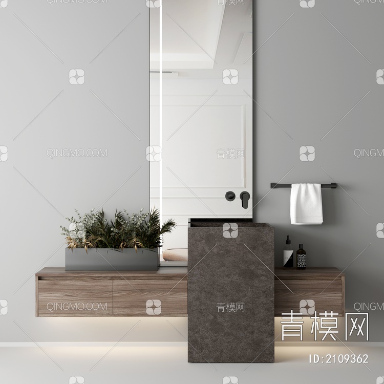 卫浴柜 浴室柜 洗手台3D模型下载【ID:2109362】