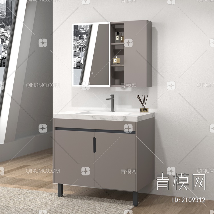 卫浴柜 浴室柜 洗手台3D模型下载【ID:2109312】