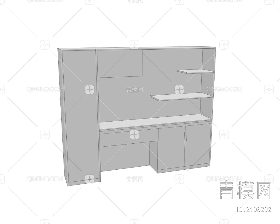 办公柜子 文件柜 柜子3D模型下载【ID:2108202】